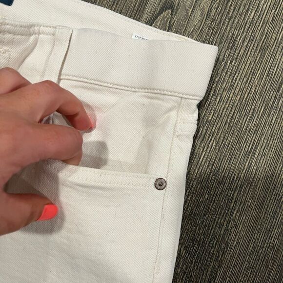 NWOT J.Jill Denim Straight Leg Jeans Mid Rise Fly Zip Button Beige Size 8 - Picture 5 of 10